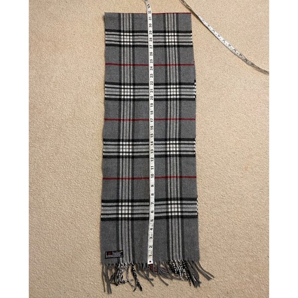 Cashmink Gray Plaid Cashmere Feel Scarf - Picture 4 of 4